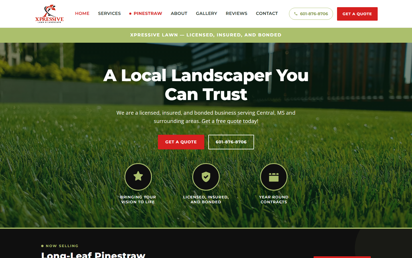 Xpressive Lawn & Landscape website — landscaping and lawn care in Central Mississippi